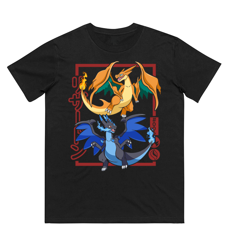Men Shoes Japan - Pokémon Charizard Evolution Printed T-shirt Men
