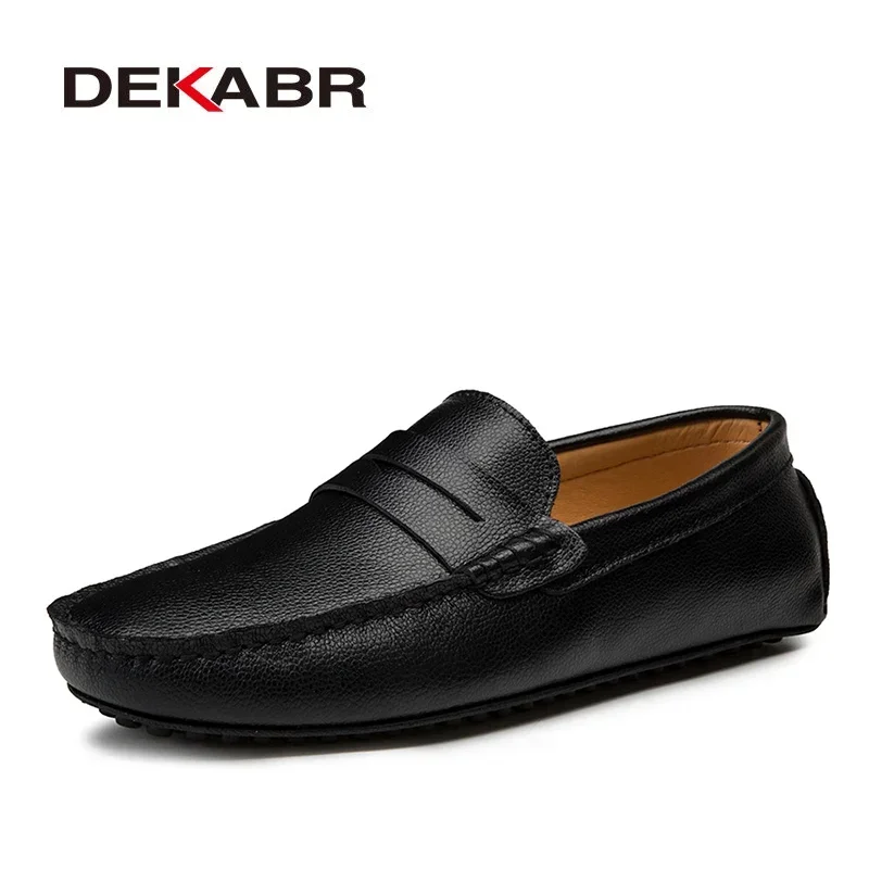 Boat Shoe Leather - DEKABR Big Size 38~49 Men Loafers