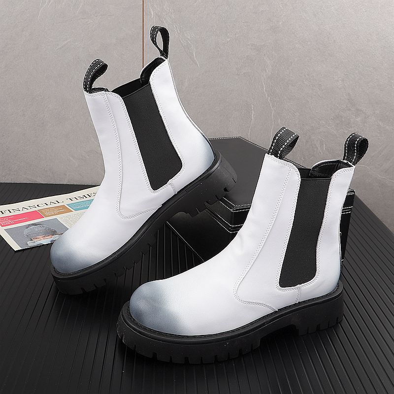 Men Shoes White Colour - Men Luxury Fashion Genuine Leather Boots