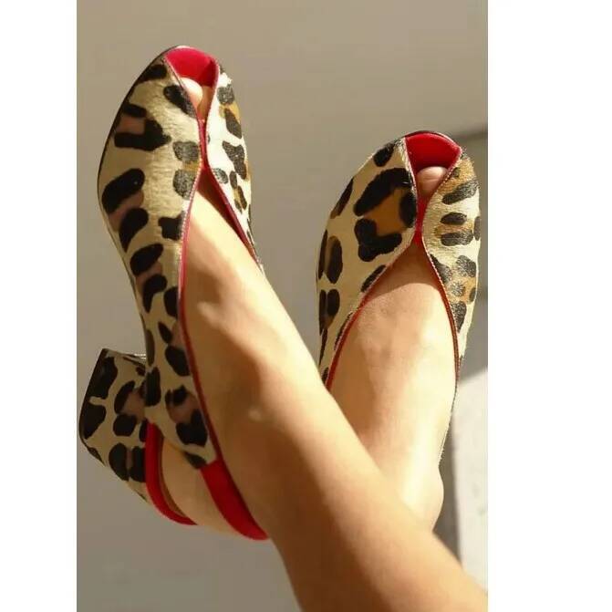 Leopard Print Peep Toe Slingba - Men'S Shoes In Style review and price