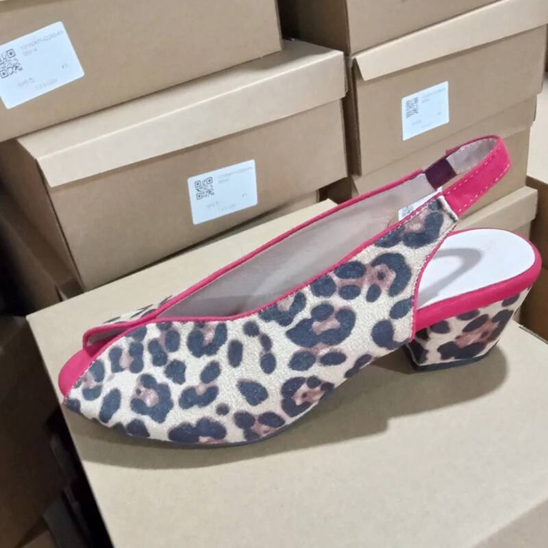Leopard Print Peep Toe Slingba - Men'S Shoes In Style review and price