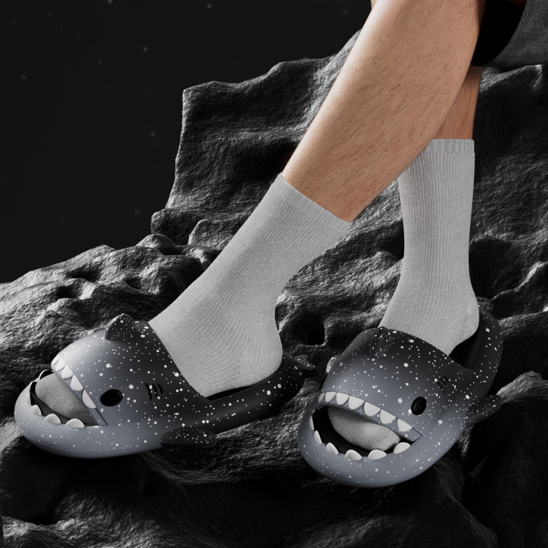 Cute Cartoon Shark Slippers Fo - Men'S Shoes To Women'S Size review and price