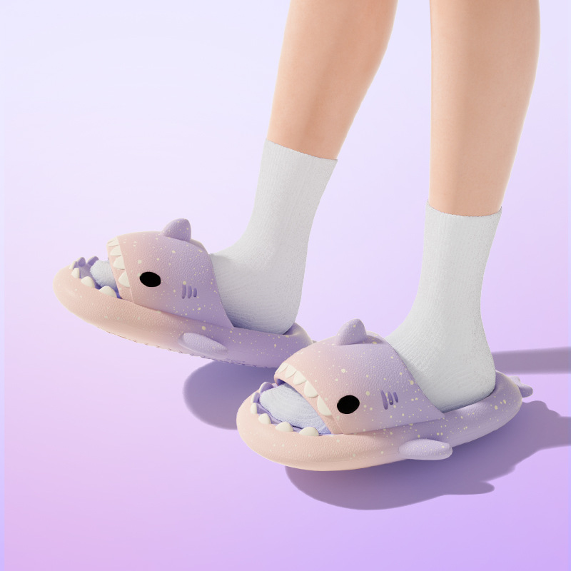 Cute Cartoon Shark Slippers Fo - Men'S Shoes To Women'S Size review and price