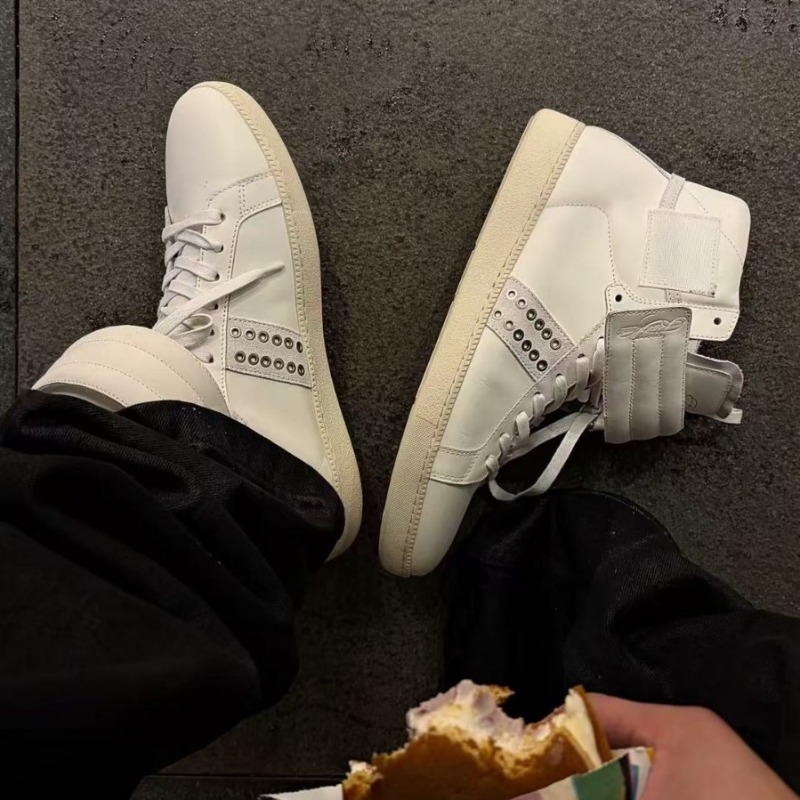 Men Genuine Leather High‑top S - Men Shoes White Colour review and price