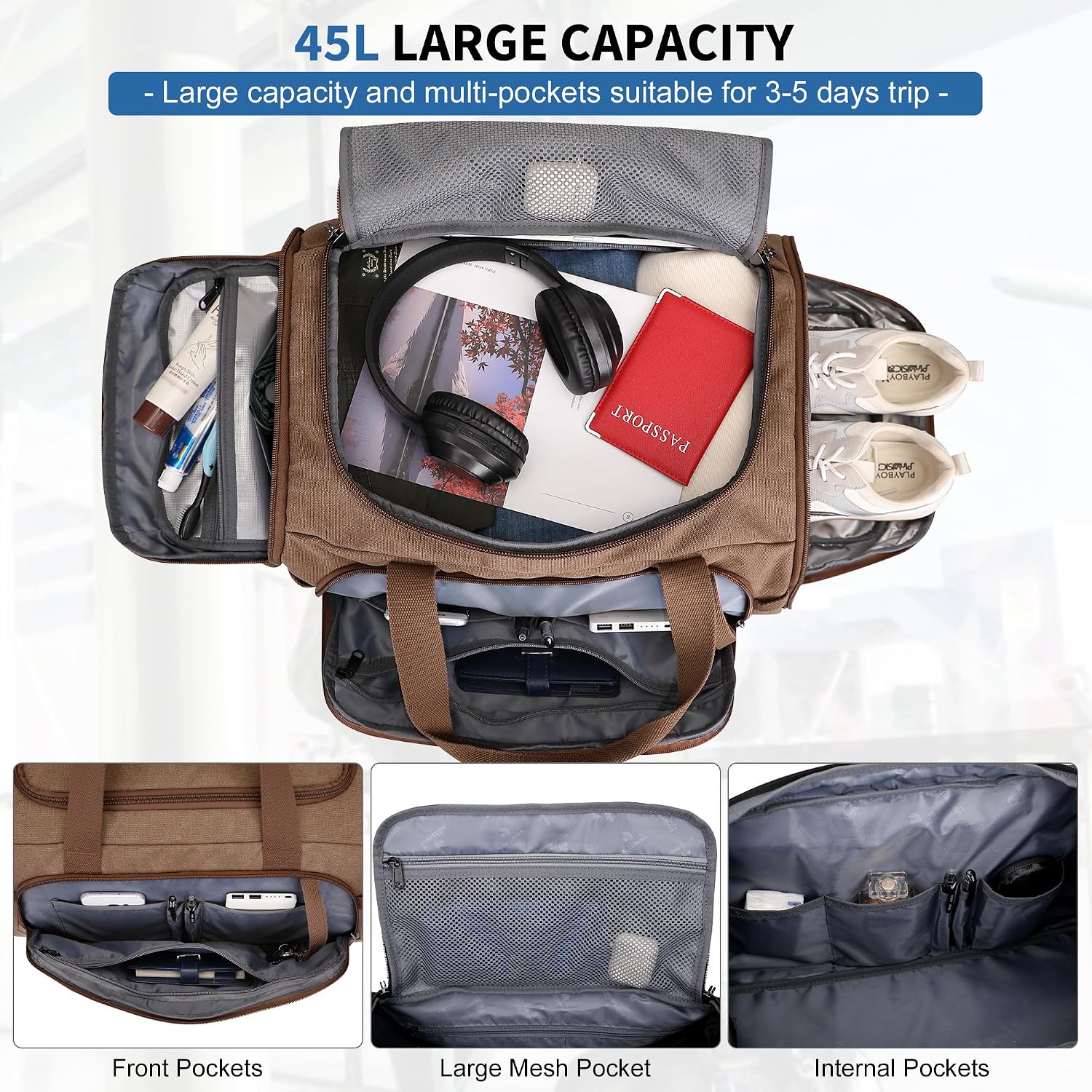 Canvas Duffle Bag for Men 3 in - Men Shoes Men review and price