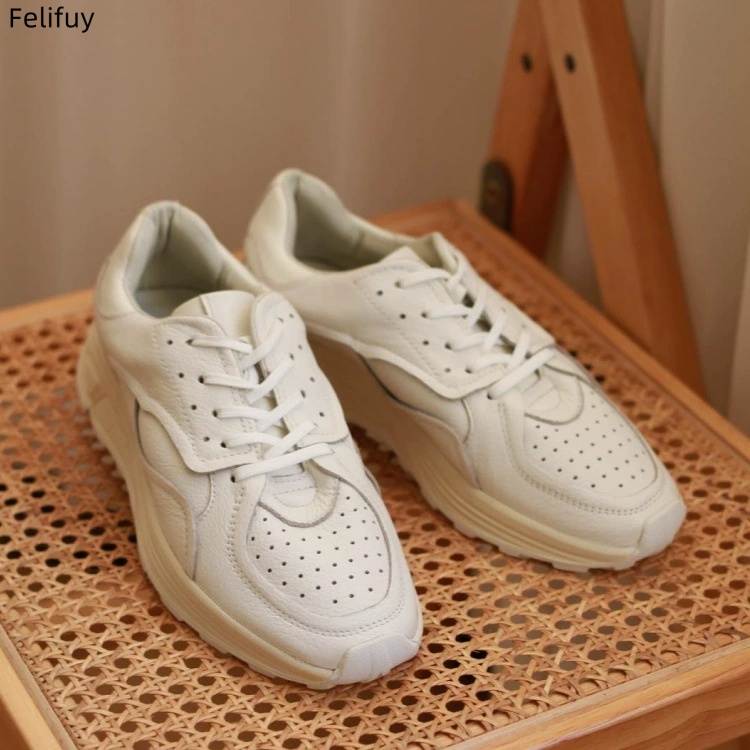 Round-toe Lace-up Casual White - Men'S Shoes Qn review and price