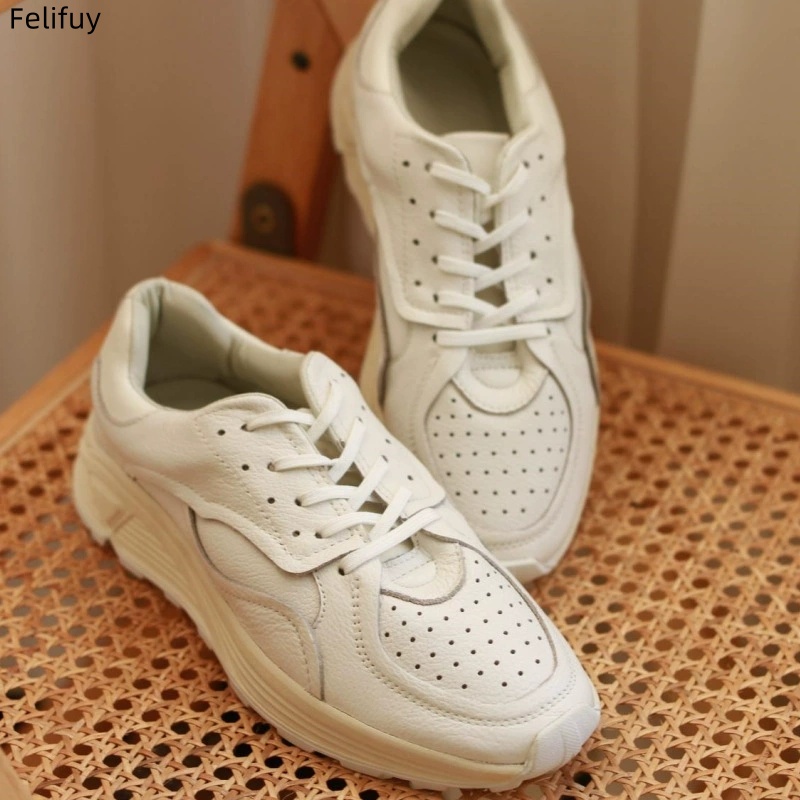 Round-toe Lace-up Casual White - Men'S Shoes Qn review and price