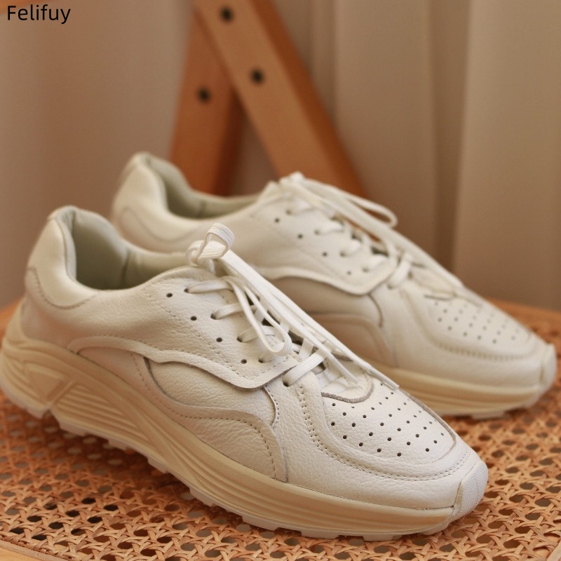 Round-toe Lace-up Casual White - Men'S Shoes Qn review and price