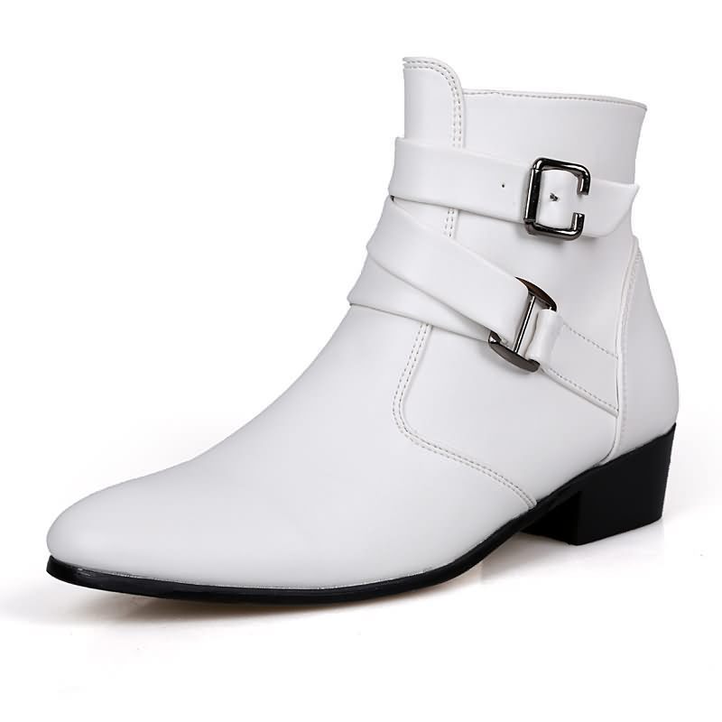 Luxury Men Boots Leather Chels - Men Shoes White Colour review and price