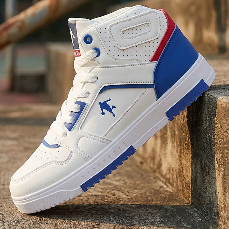Men's White High-Top Color Blo - Men Shoes White Colour review and price